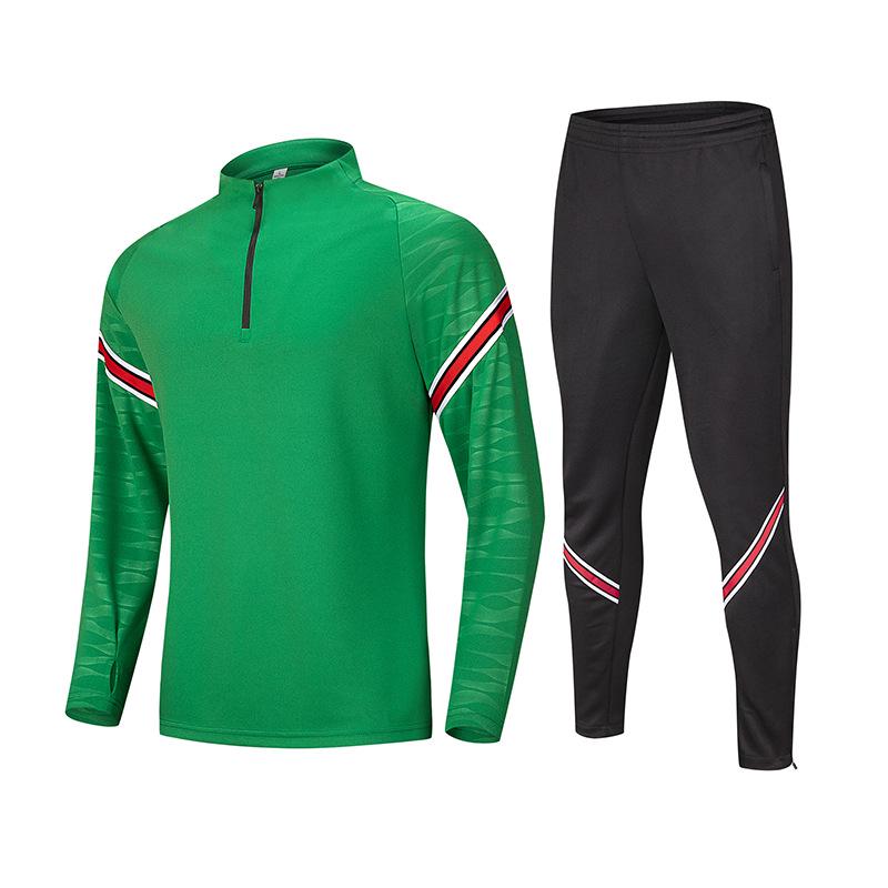 Half-Zip Contrast Stripe Sports Top with Half-Finger Sleeves