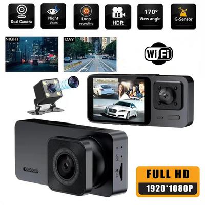 Neue 4K Dashcam 3-Kanal-Auto-DVR Vorder- und Rückansicht Kamera WIFI Video Recorder Nacht Version Dash Cam für Autos Black Box