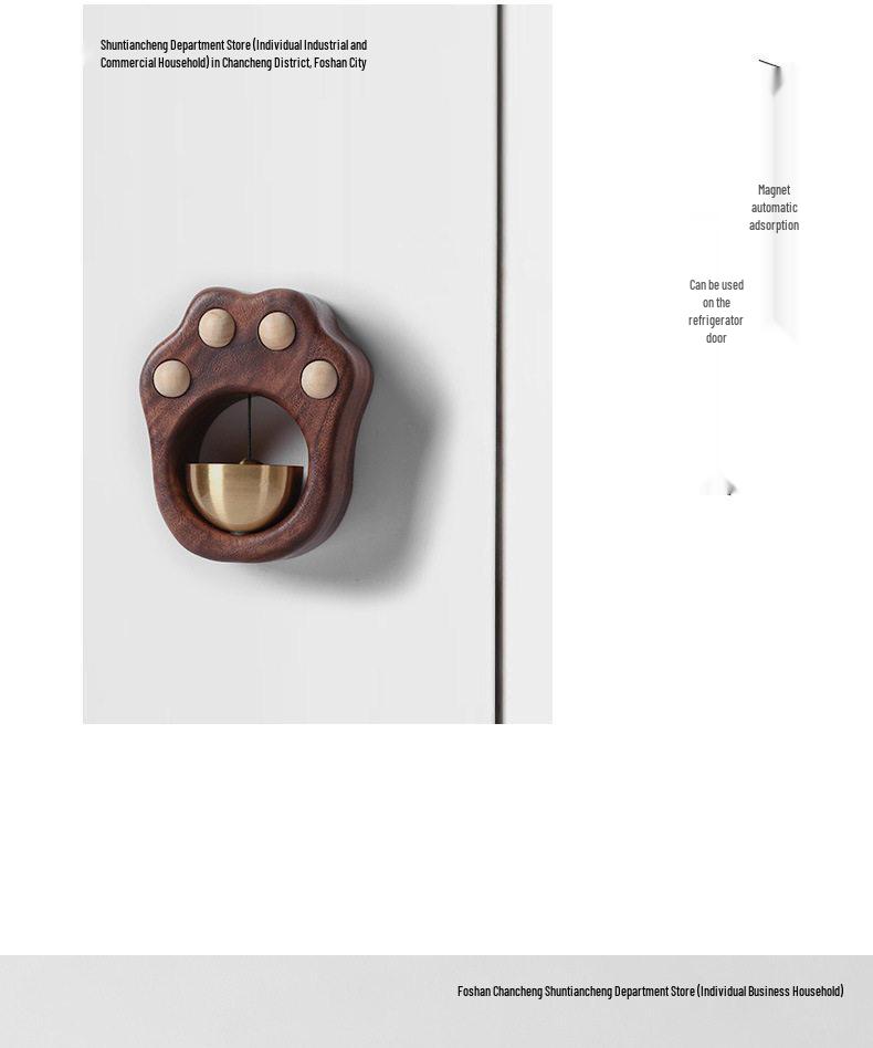 Cute Cat Paw Wind Chime: Entry Reminder Bell with Suction Mount