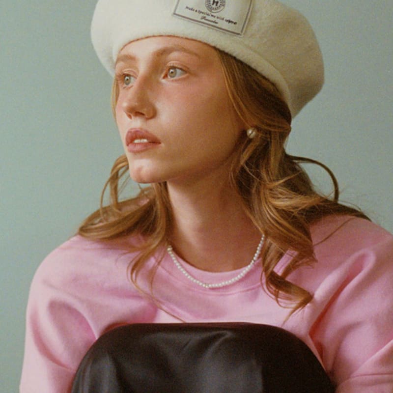 Leterie LR LABEL STRICK-BERET_WEISS