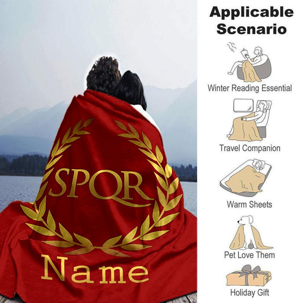 Customiz Name Personality SPQR logo Blanket Soft &Warm Sofa Office Bed Travel Lunch Break Blanket, Gift Suitable All Seasons