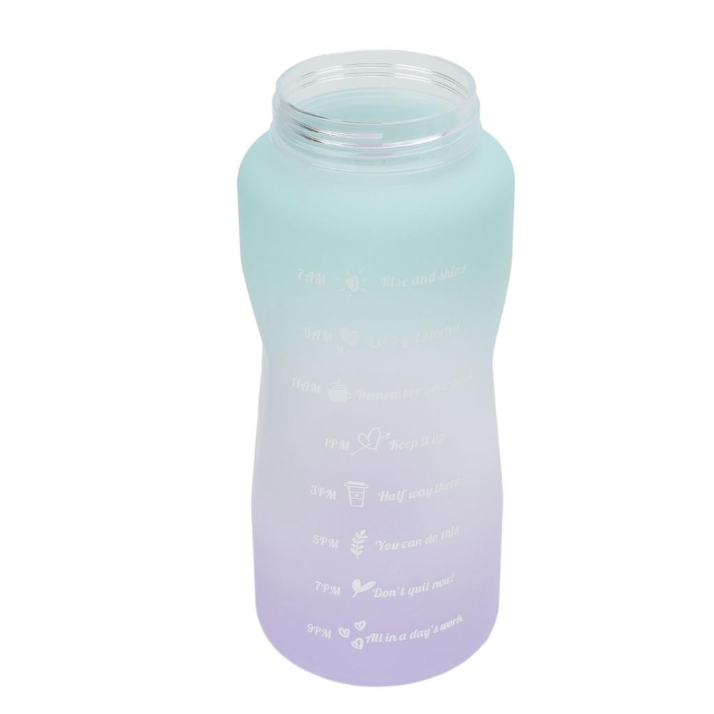 Sports Water Bottle 2000ml Gradient Frosted   Water Bottle with Handle Straw Silicone Hose Water Bottle for Running