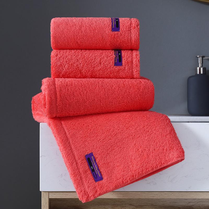 Pure Cotton Class A Soft Absorbent Embroidered Bath Towel - Luxurious, Thickened for Adults