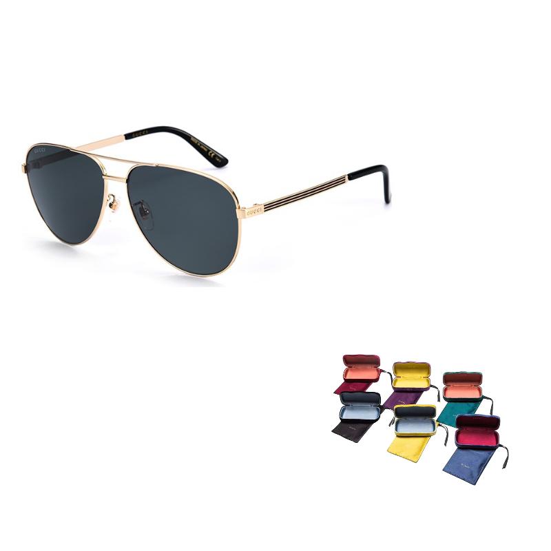 GUCCI Sunglasses Enamel Mirrors Toad Mirrors Metal Aviator Sunglasses Men's Blue