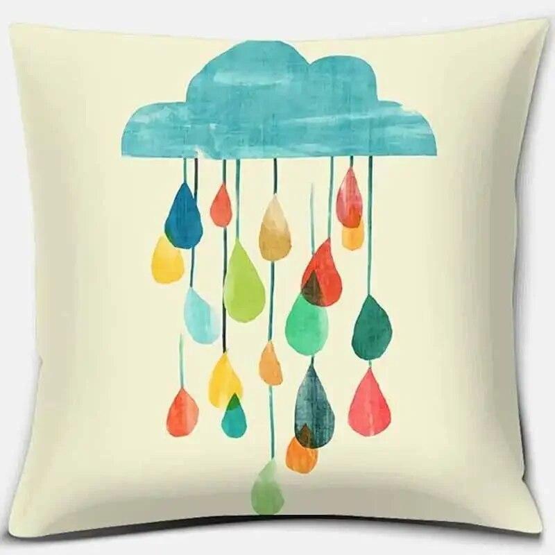 

Абстрактные красочные полевые цветы, горные геометрические квадратные наволочки из персиковой кожи, украшения дома, автомобильные чехлы для диванов 40x40cm