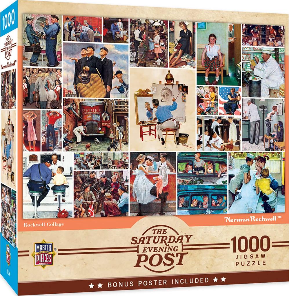 MasterPieces Saturday Evening Post Jigsaw Norman Rockwell 1000 Pieces Puzzle, Collage,