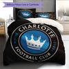 Charlotte FC Pattern Bedding Home Decoration Birthday Gift (1 * duvet cover + 2 * pillowcase, without core)