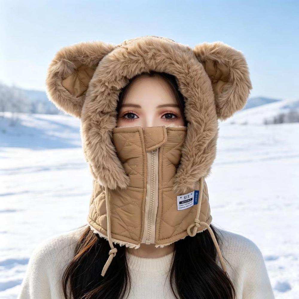 Windproof Winter Balaclava Hat Thick Ear Protection Hat Warm Winter Integrated Cap Winter
