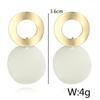 Simple Elegant Women Ladies Round Dangle Long Ear Stud Drop Earrings