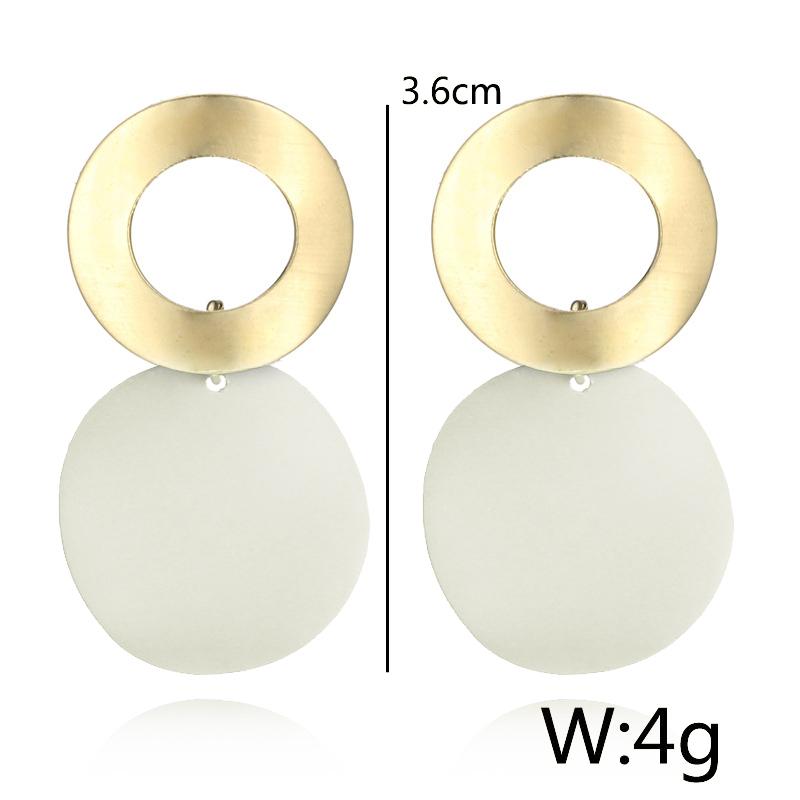 Simple Elegant Women Ladies Round Dangle Long Ear Stud Drop Earrings