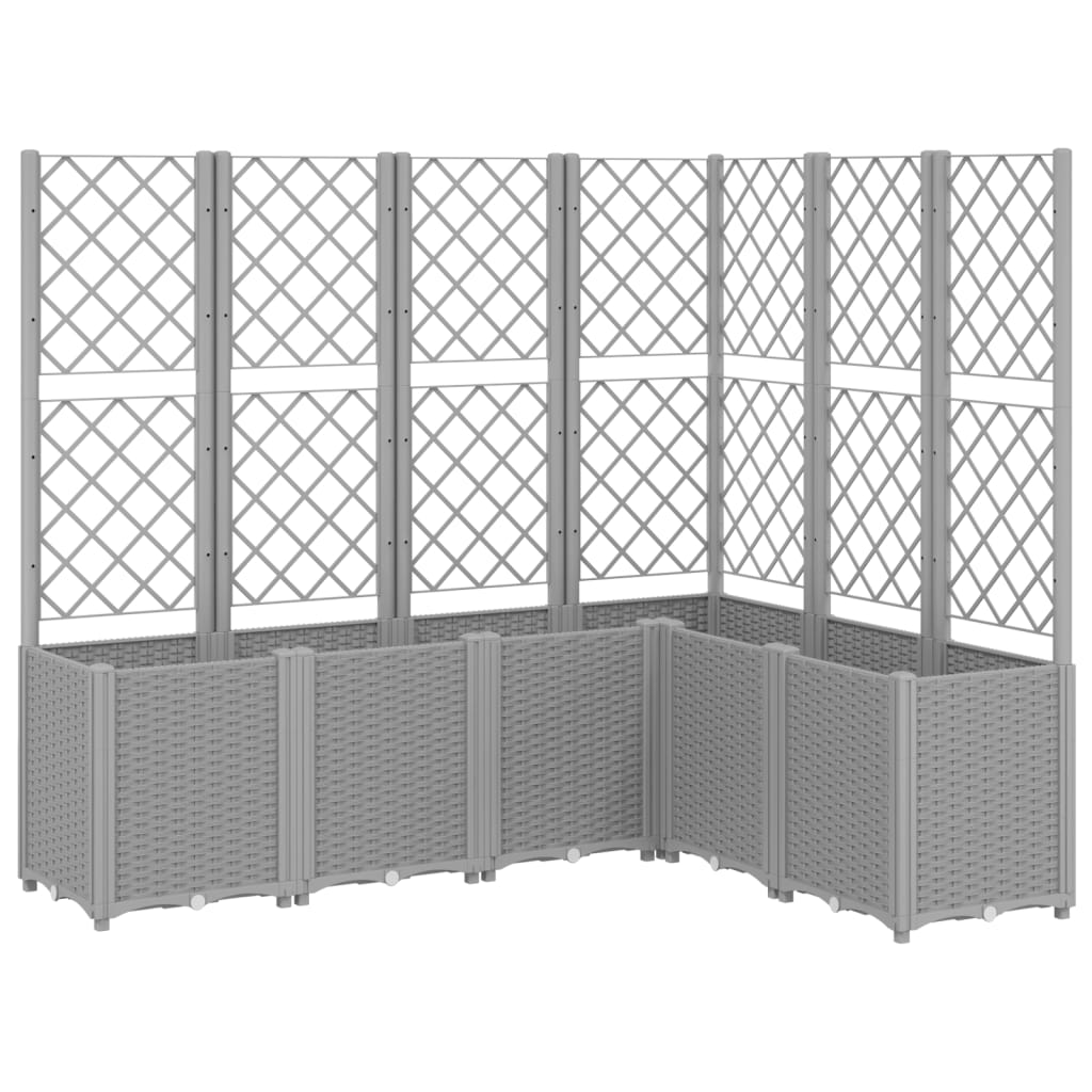 Vidaxl Garden Planter With Trellis, Light Grey, 160X120X140 Cm, Pp