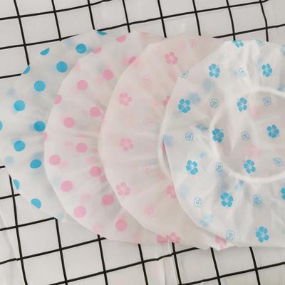 EVA Waterproof Disposable Shower Cap with Cartoon Print - Oil and Smoke Proof