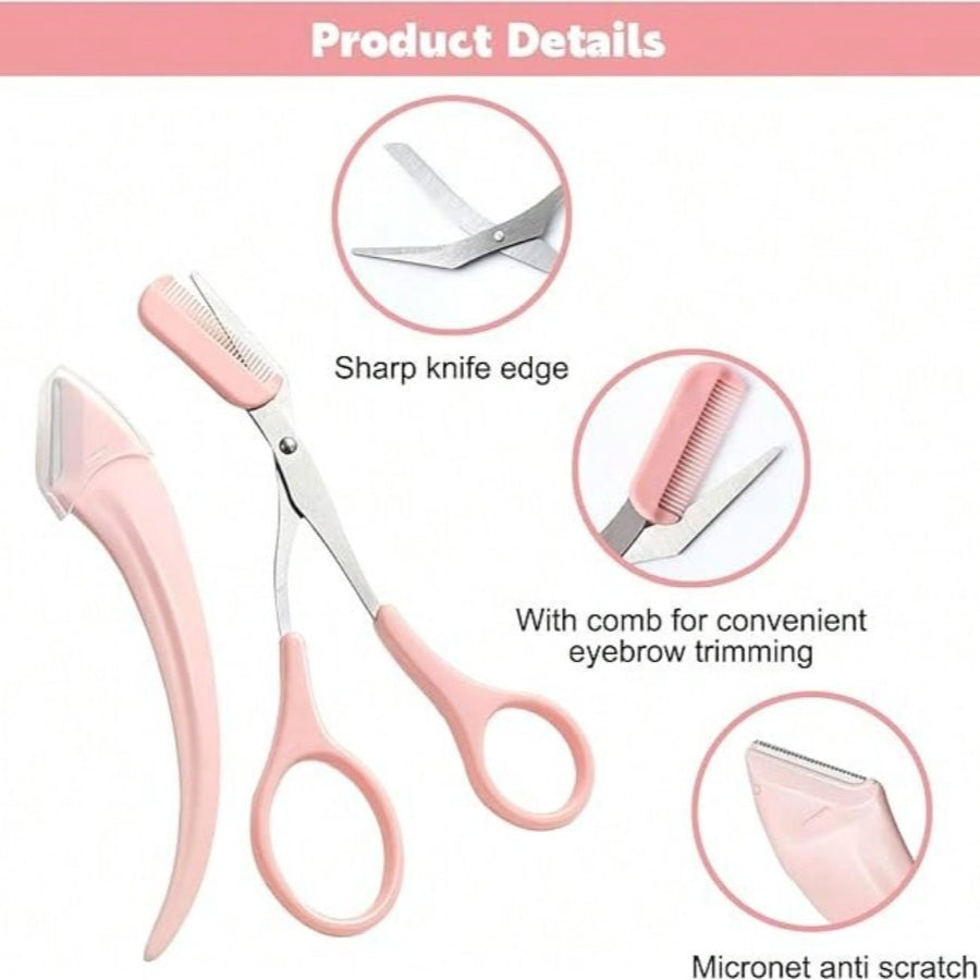 INHAK Eyebrow Trimmer & Scissors Set With Comb – Precise, Easy Grooming For Perfect Eyebrows