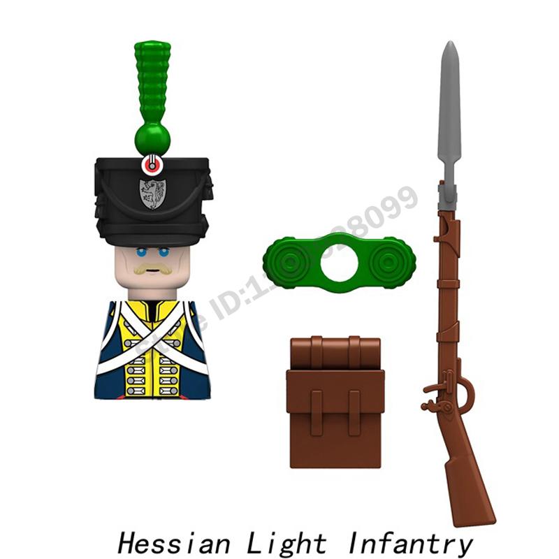 Middle Ages Military Napoleonic Wars Figures Building Block British French Prussia Infantry Knight General Duke Characters Brick