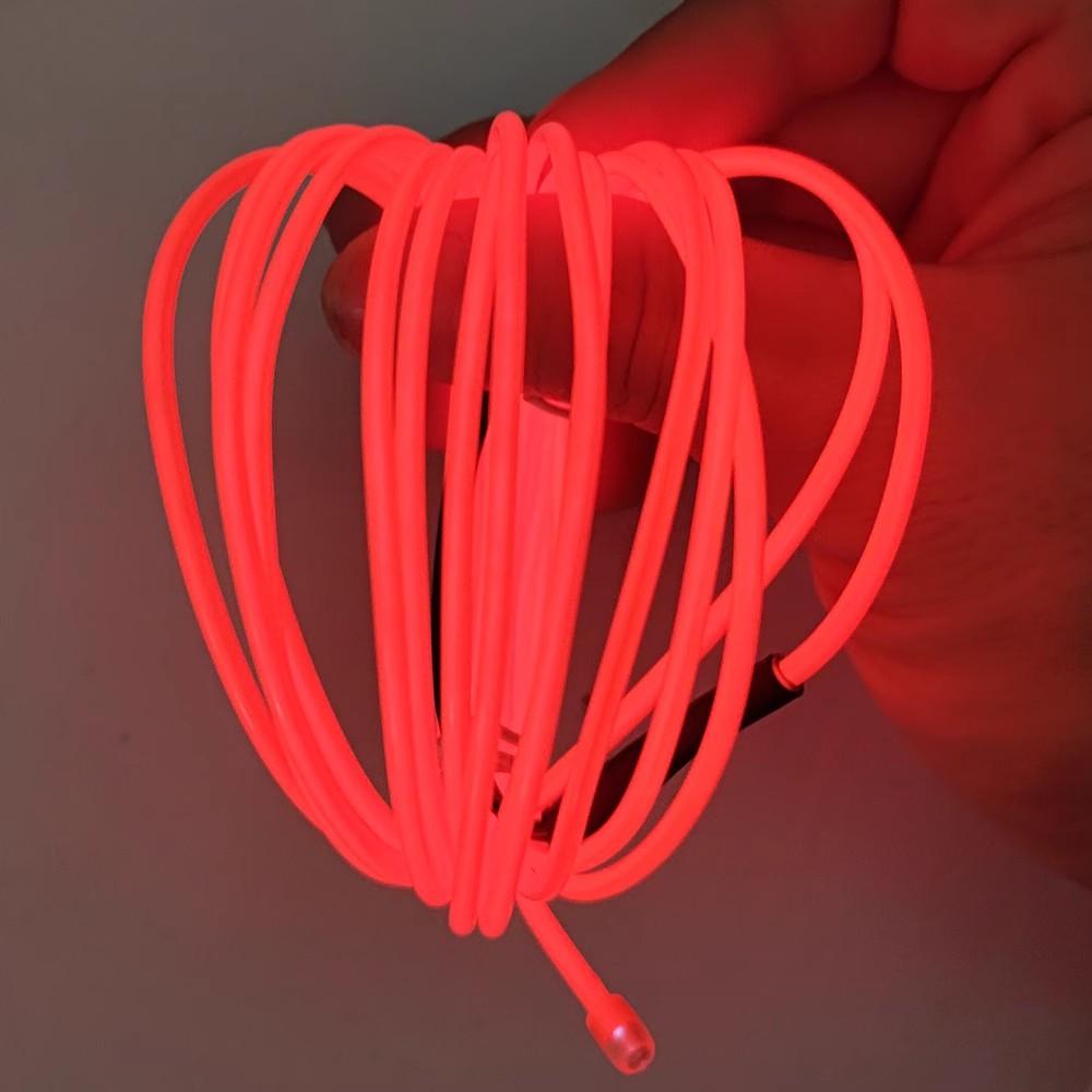 3m/roll Flexible EL Wire LED Neon Light Battery Powered Glowing Rope Cable For Car DIY Clothes Party Decor Backlight Strip Light