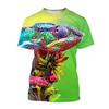 Kids T Shirt 3D Chameleon Animal Print Round Neck Short Sleeve Tees For Outdoor Daily Casual Children Summer Outfit