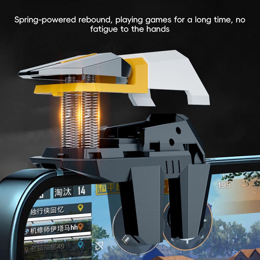 2 Stück PUBG Mobile Game Joysticks Controller 4/6-Finger Verknüpftes Schießspiel Mechanischer Trigger Physisches Hilfs-Gaming-Zubehör 5