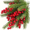 Fake Green Pine Artificial Flowers, Artificial Red Berry Stems, Christmas Pine Needles, DIY Garland Decorations-Home Decor