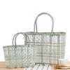 Summer Jelly Women Fashion Transparent Handbag Large Capacity Beach Bag Casual Woven Shopping Basket Tote MIT