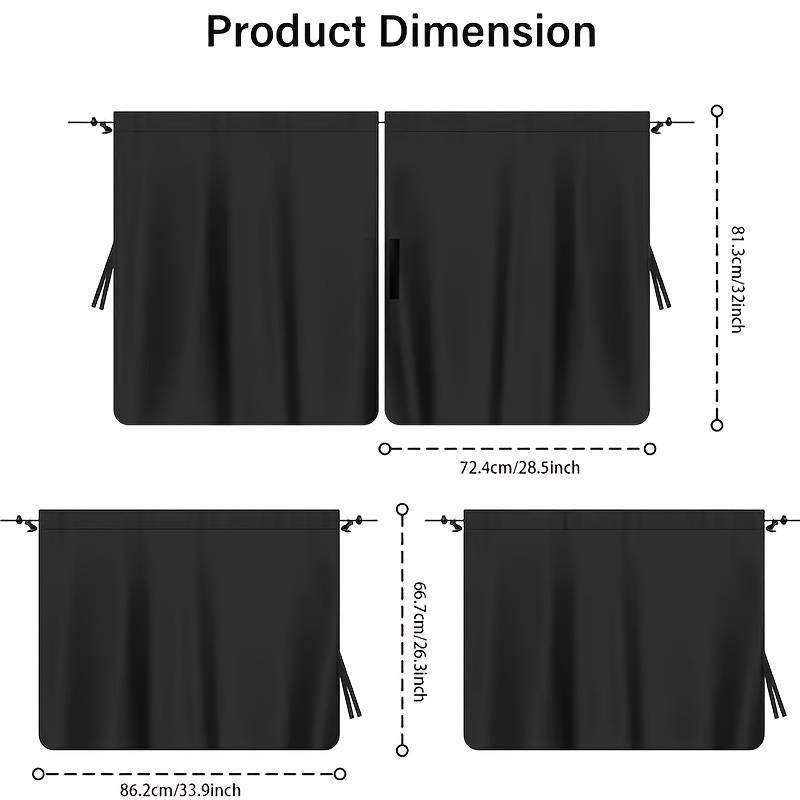 Universal Car Curtain Set for Privacy Blocking Sunlight UV Shade for Sleep Camping Travel Night 2 or 4pcs