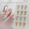 Hollow Star Pendant Nail Art Jewelry 2025: Silver Alloy Rhinestones - Trendy Internet Celebrity Style