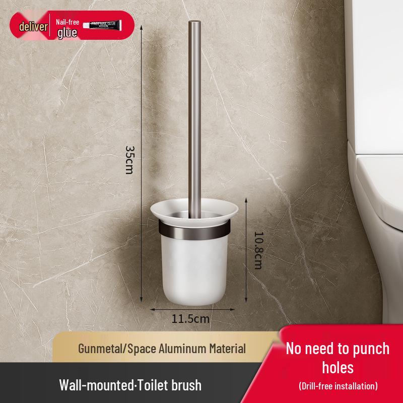 Gun Gray Punch-Free Space Aluminum Wall-Mounted Bathroom Towel Rack