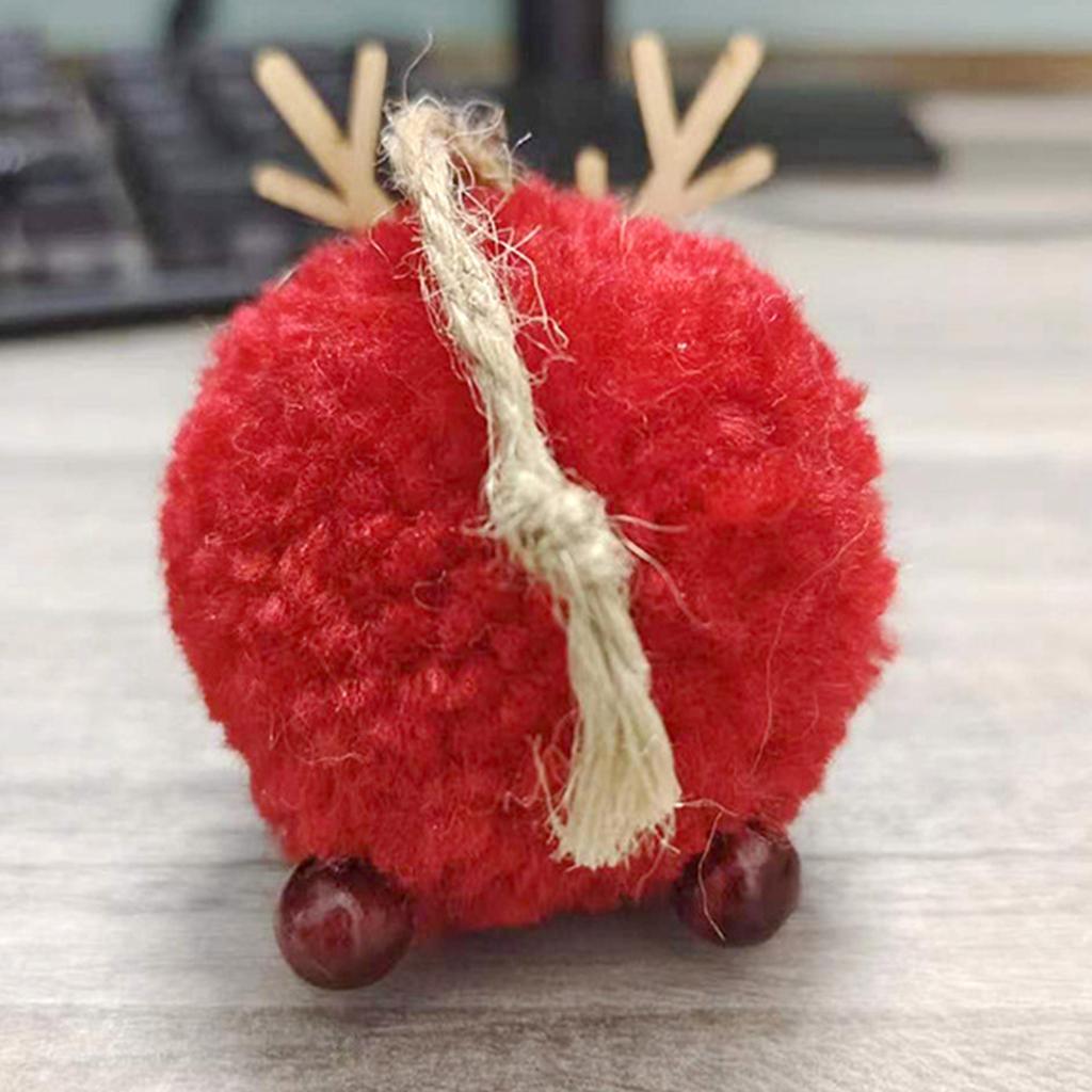 Christmas Tree Pendants Soft Creative Party Decor Soft and Comfortable Xmas Ornaments Lamb Pompom Elk Pendant Wooden