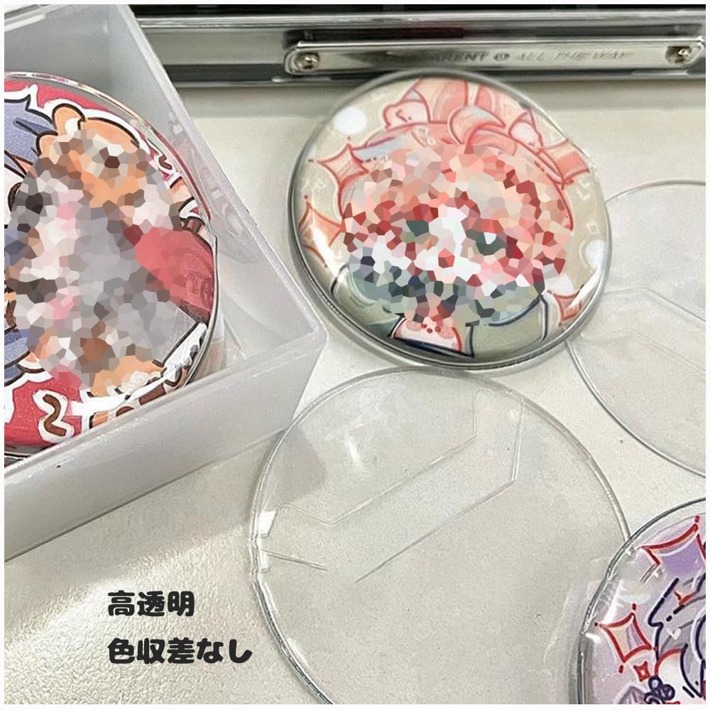 YJRUNFU 58mm Round Badge Covers, Highly Transparent, for Storage, Protection, and Display (Pack of 20)