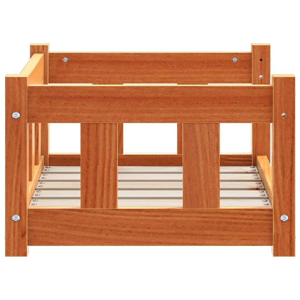Hundebett Wachsbraun 55 x 45 x 28 cm Massives Kiefernholz