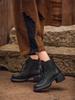 Fashion GKTINOO Handmade Retro High Heel Boots Women Autumn Winter Full Cow Leather Round Toe Zipper Trend Warm Ankle Boots Female