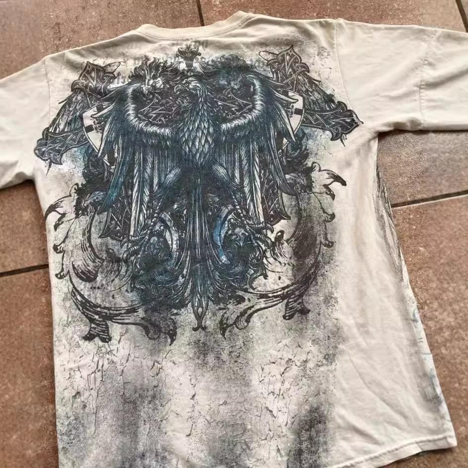 Retro Y2K Harajuku Winged Oversized T-Shirt - Unisex Gothic Hip Hop Streetwear Top