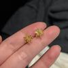 Classic and Exquisite Small Snowflake Earings Stud Glossy Shining Six Pointed Star Earrings for Women Party Jewelry Gifts