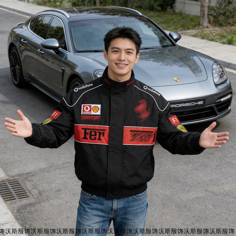 Men Women Motorcycle Riding Jacket Vintage Embroidered Biker Windbreaker Casual Outerwear