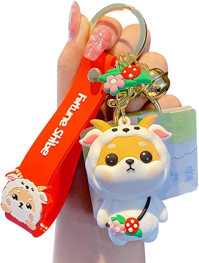 

AIXUAN Cute Idea Chinese Zodiac Motif Lucky Animal Shiba Inu Pendant Key Chain, Key