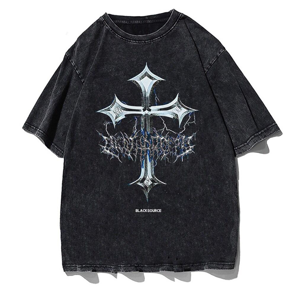 

Y2k grunge 90s cross gothic oversize Shirt