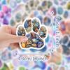 50 Watercolor Paw Print Graffiti Stickers for Water Bottles & Computers – Waterproof Cartoon Animal Design