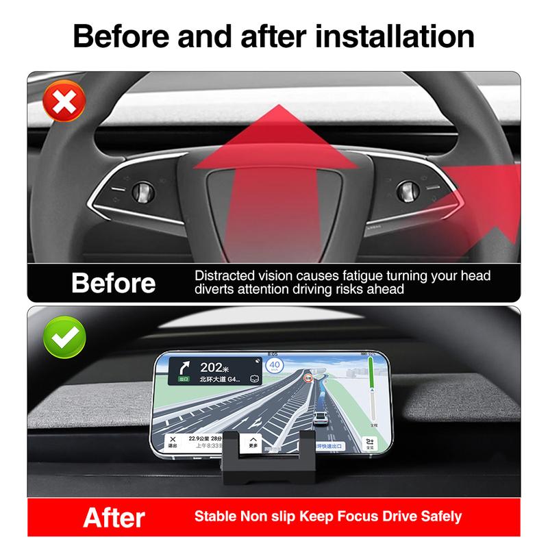 Fit For Tesla Model Y Juniper Model 3 Highland 2025 Instrument Panel Hook Multi functional Accessories Silicone Phone Stand