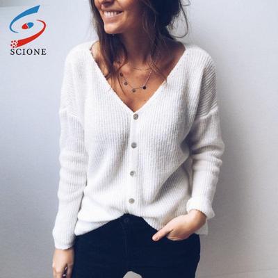 SCIONE Tops Trendy Women Sweater Solid Button Knitted Clothes Long Sleeve Casual Knitwear Cardigan