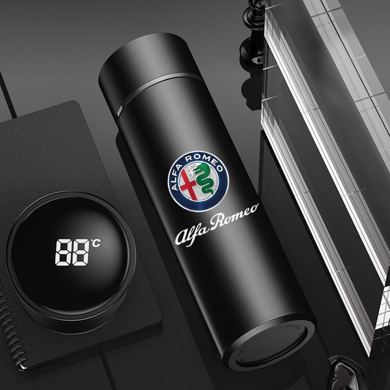 Smart Insulation Cup Car Thermos Mug Water Bottle For Alfa Romeo STELVIO Giulia 159 Giulietta 147 Mito 156 MTO Car Accessories