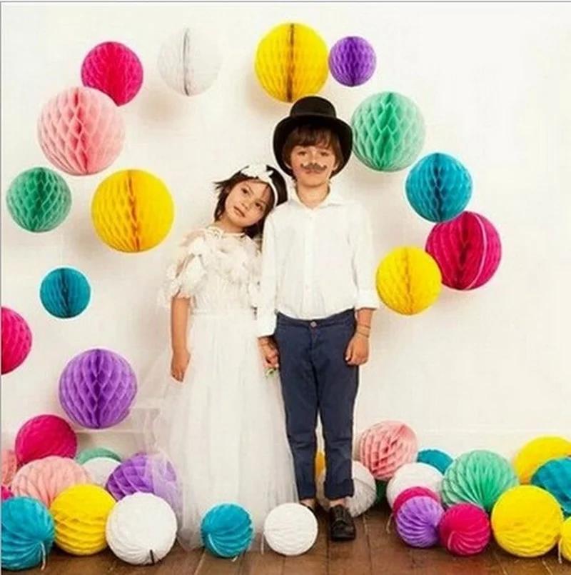 Colorful 30cm 12inch Tissue Paper Honeycomb Ball Decors Birthday Party Baby Shower Wedding Aniversary Home Christmas Supplies