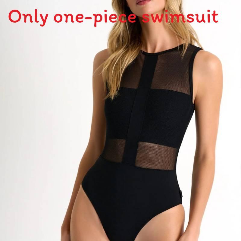 Costume da bagno classico da donna nero senza schiena in rete con coppe imbottite per nuoto e sport acquatici