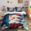 Santa Hat, Kitten, Christmas Stocking. Bedding Sets Duvet Cover Sets Duvet Covers Pillowcases(1 * Duvet Cover 2 * Pillowcases Without Duvet Insert)