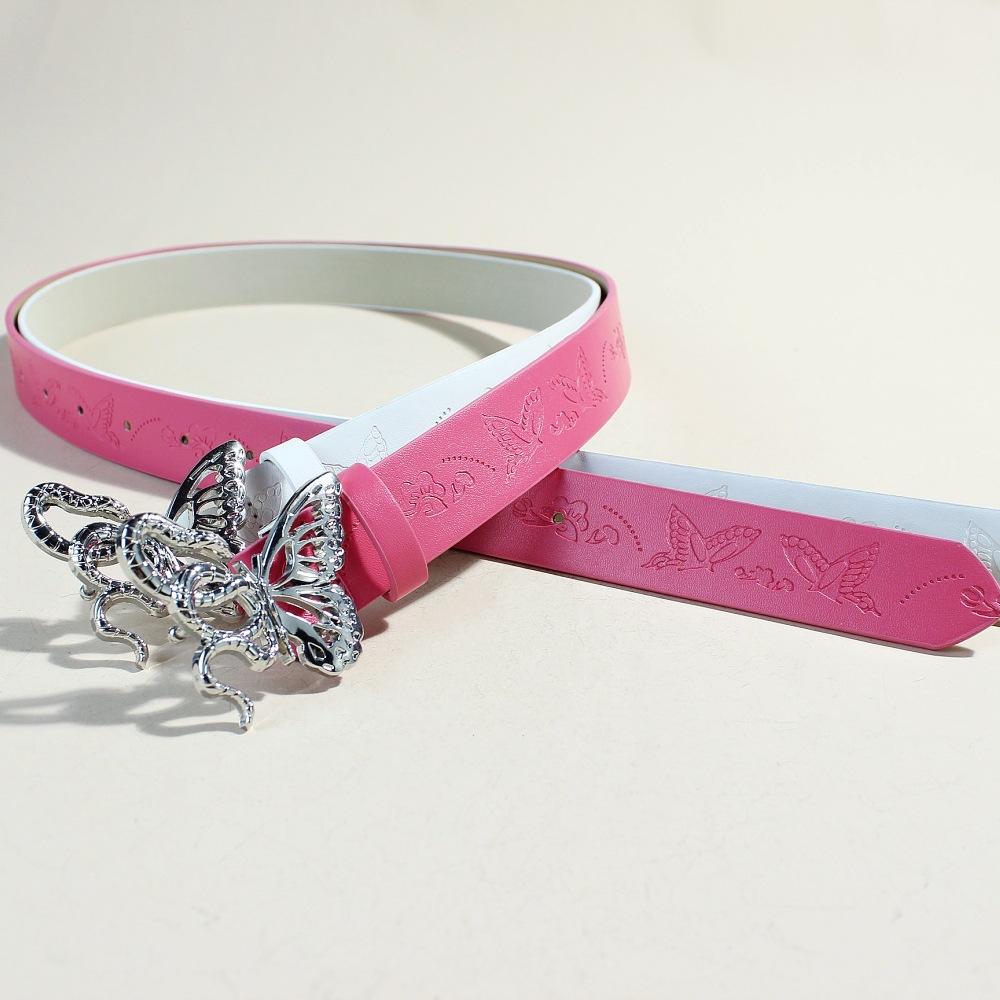 Snake Butterfly Button Head Decorative Belt Ladies Dress Shirt Belt Women