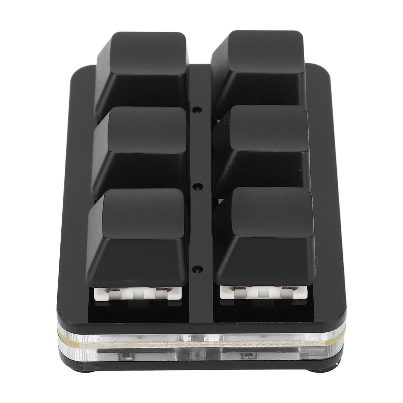 

Механическая игровая клавиатура 6 клавиш DIY программируемый красный переключатель маленький USB проводной RGB механический чёрный