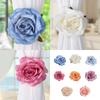 Set Of 2 Decorative Rose Design Curtain Clips Holdbacks Polyester Fabric For Living Room Bedroom Decoration