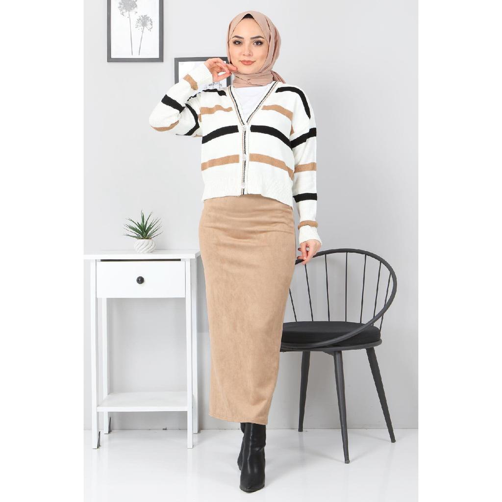 Suede Pencil Skirt Tsd0034 Brown