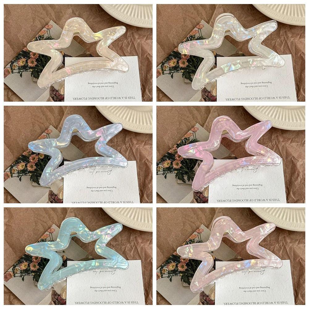 PVC Shark Clip Starry Large Size Hair Grab Fashion Hair Clip Daily