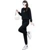 Thick Velvet Fashion Casual Sportswear Suit Women's Autumn and Winter Loose Sweatshirt and Sweatpants Slimming Two-piece Set