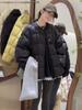 2024 Women's Fashionable Plaid Down Jacket - Casual Round Neck, Loose Fit, Warm Winter Coat