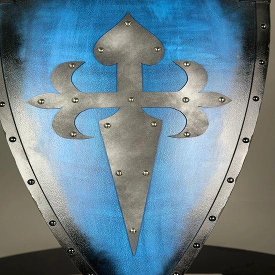 71,12 cm Blaues Templerschwert Mittelalterlicher Ritter Schwarzes Kreuz Templerschwert Kreuzritterschild Kampfesritter Heizkörperschild Bestes Geschenk